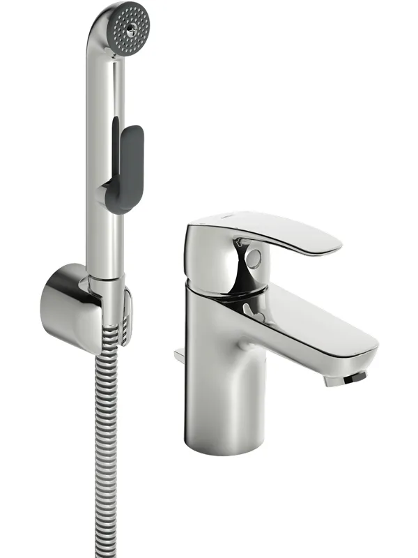 Oras safira washbasin with bidetta handshower and pop up was