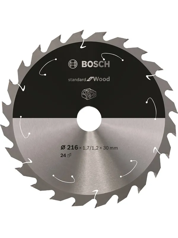 Bosch Standard for Wood-sirkelsagblad for batteridrevne sager 216x1,7/1,2x30 T24