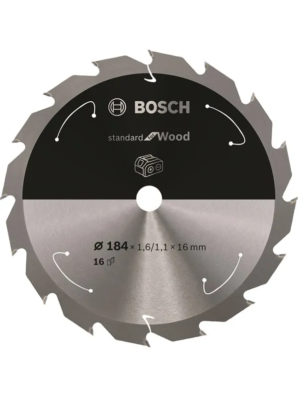 Bosch Standard for Wood-sirkelsagblad for batteridrevne sager 184x1,6/1,1x16 T16