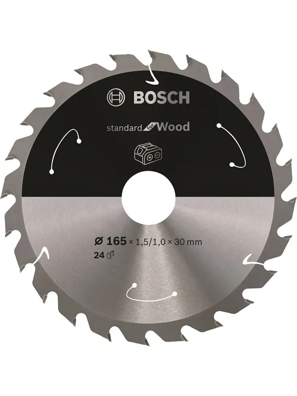 Bosch Standard for Wood-sirkelsagblad for batteridrevne sager 165x1,5/1x30 T24