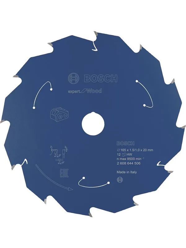 Bosch Expert for Wood-sirkelsagblad for batteridrevne sager 165x1,5/1x20 T12