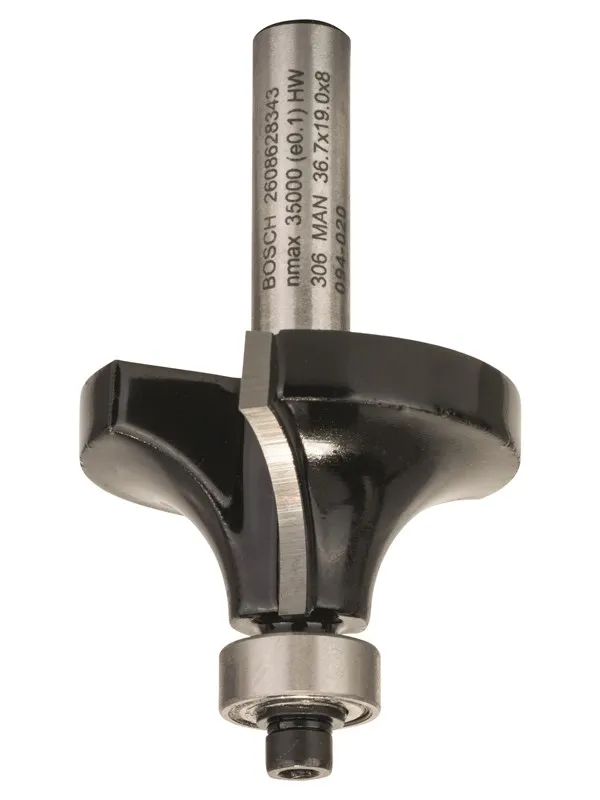 Bosch Avrundingsfres, 8 mm, R1 12 mm, L 19 mm, G 60 mm 8 mm, R1 12 mm, L 19 mm, G 60 mm