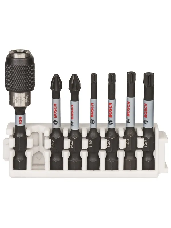 Bosch Impact Control-skrutrekkerbits, pakke med 7 deler, 1xPH2, 1xPZ2, 1xT15, 1xT20, 1xT25, 1xT30