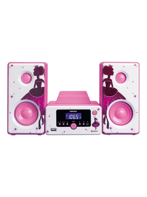 Lenco MC-020 Princess - Micro set with FM Radio Bluetooth® USB and AUX ingang - Princess