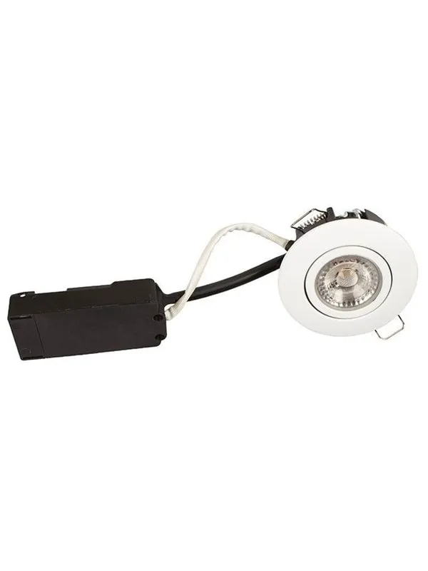 Scan Products Luna lp 230v dimmable flicker free 6.2w 4000k cri95 ip44 matt white round