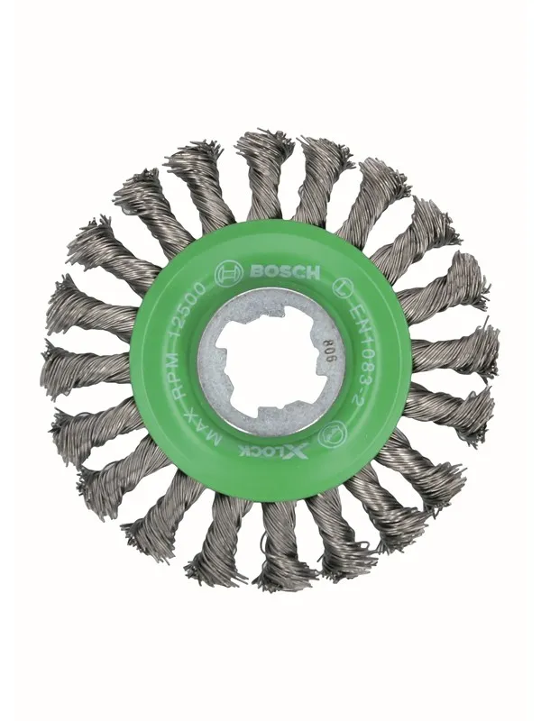 Bosch X-LOCK-skivebørste i stål, vridd, 115, rustfritt stål 115 mm, 0,5 mm, X-LOCK