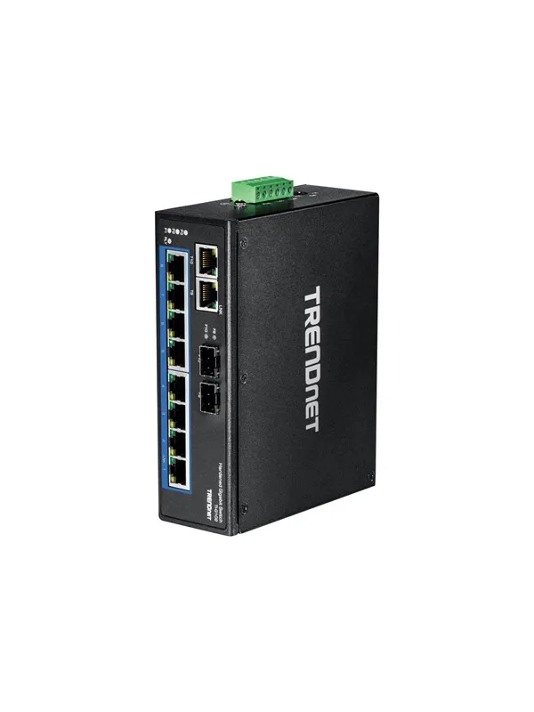TRENDnet TI-G102 10-Port Hardened Industrial Gigabit DIN-Rail Switch