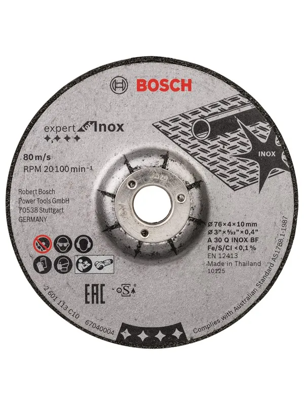 Bosch Expert for INOX 2 stk. x 76 x 4 x 10 mm slipeskive A 30 Q INOX BF; 76mm; 4mm; 10mm