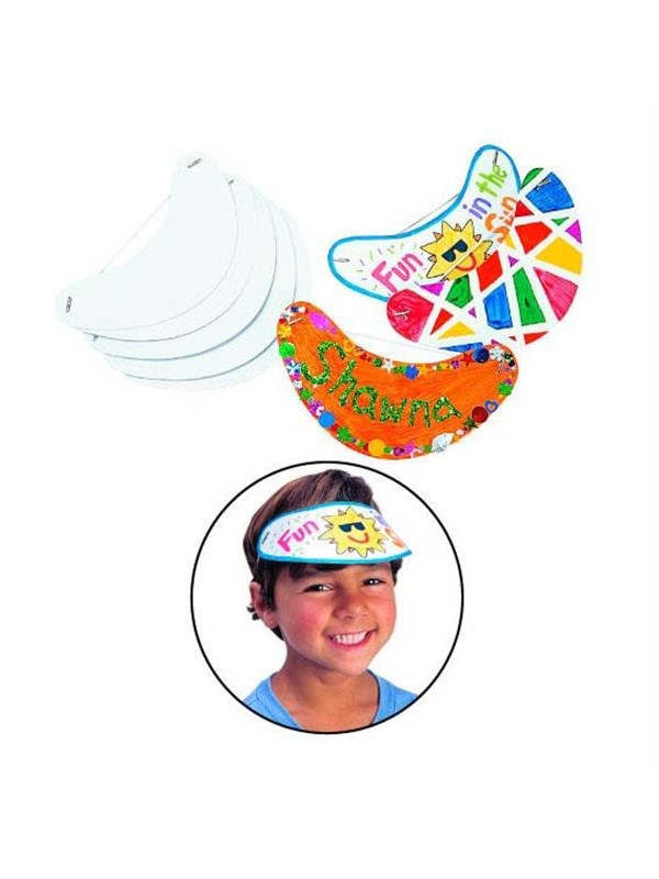 Colorations - Make and Decorate your own Sun Visor White Set of 24