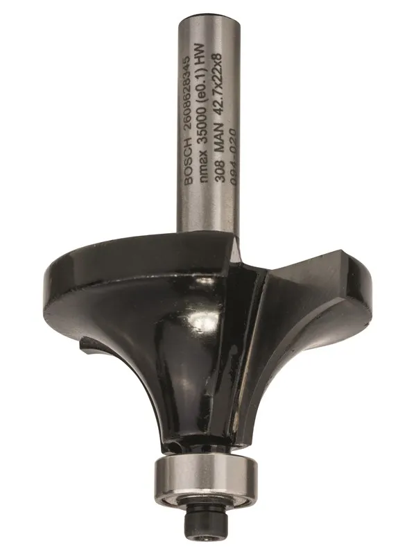 Bosch Avrundingsfres, 8 mm, R1 15 mm, L 22 mm, G 66 mm 8 mm, R1 15 mm, L 22 mm, G 66 mm