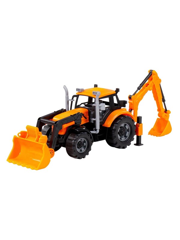 Cavallino Toys Cavallino Tractor with Loader and Excavator Yellow Scale 1:32