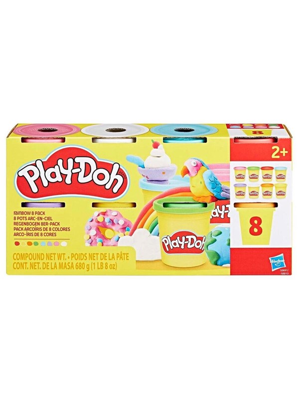 Play-Doh Rainbow 8 Pack Solid 680G