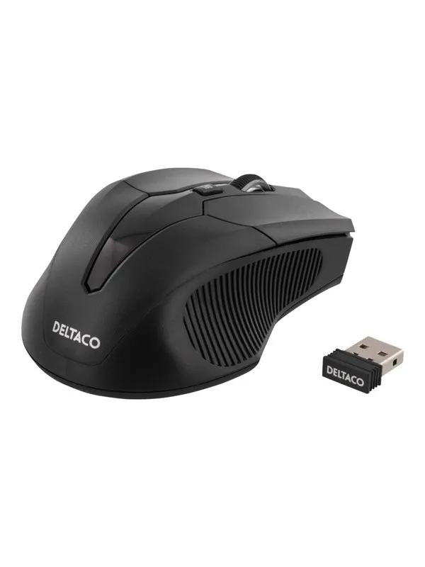 Deltaco MS-776 - Mouse optical 5 buttons wireless USB Black - Mus - Optisk - 5 - Svart