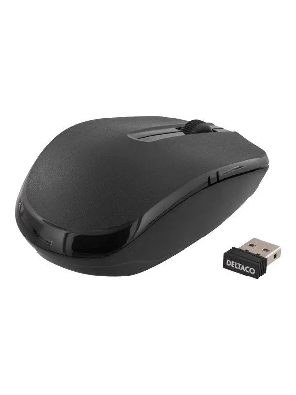 Deltaco MS-798 - Mouse optical 3 buttons wireless - Mus - Optisk - 3 knapper - Svart