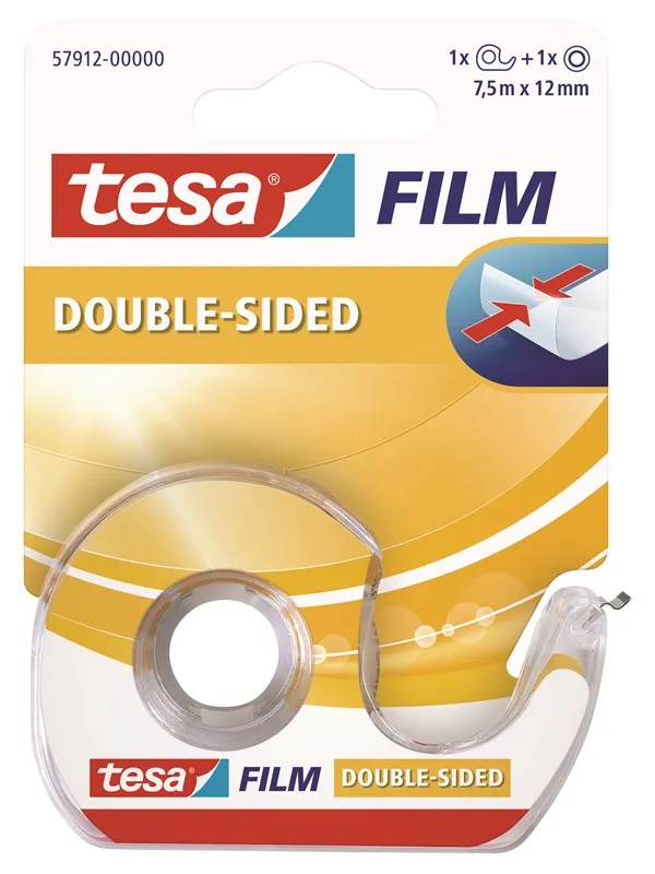 tesa film double-sided tape 7.5m x 12mm Transparent  + dispenser