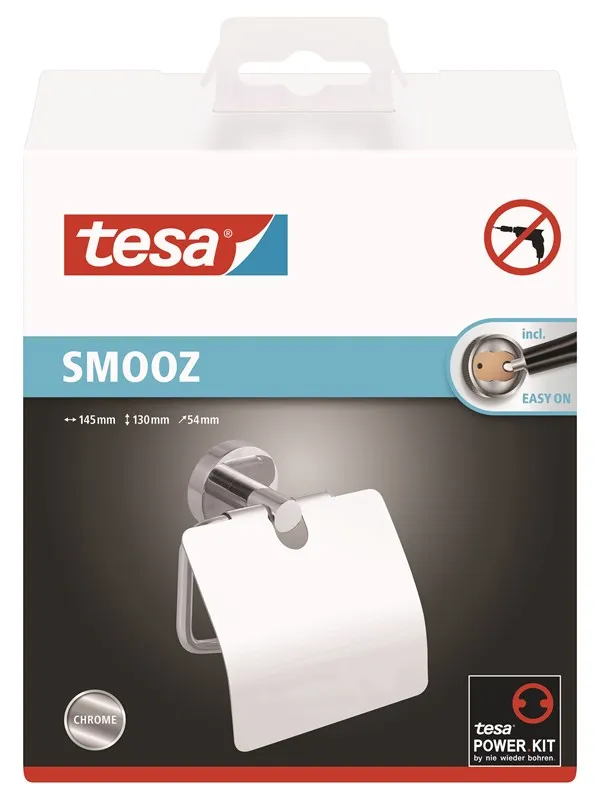 tesa Smooz toilet roll holder with lid self-adhesive