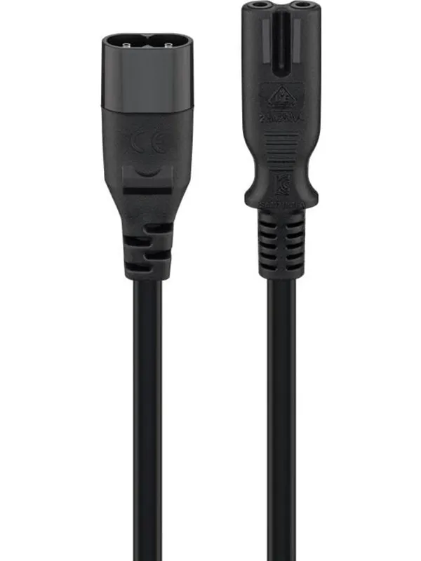 Pro Extension cord C7/C8 2 m black