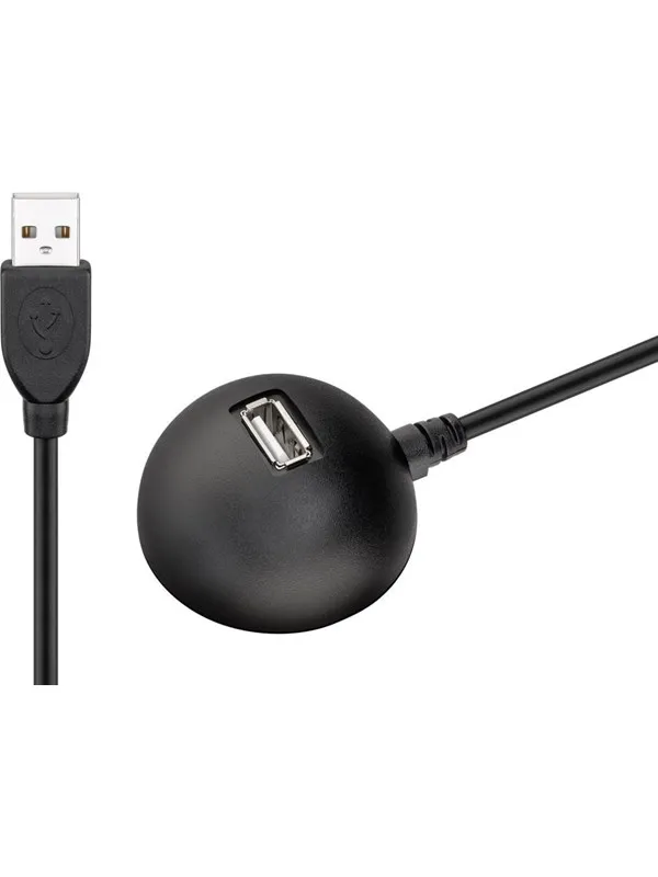 Pro USB 2.0 Hi-Speed extension cable with desktop foot black