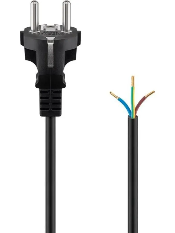 Pro Safety plug cord for assembly 2 m black