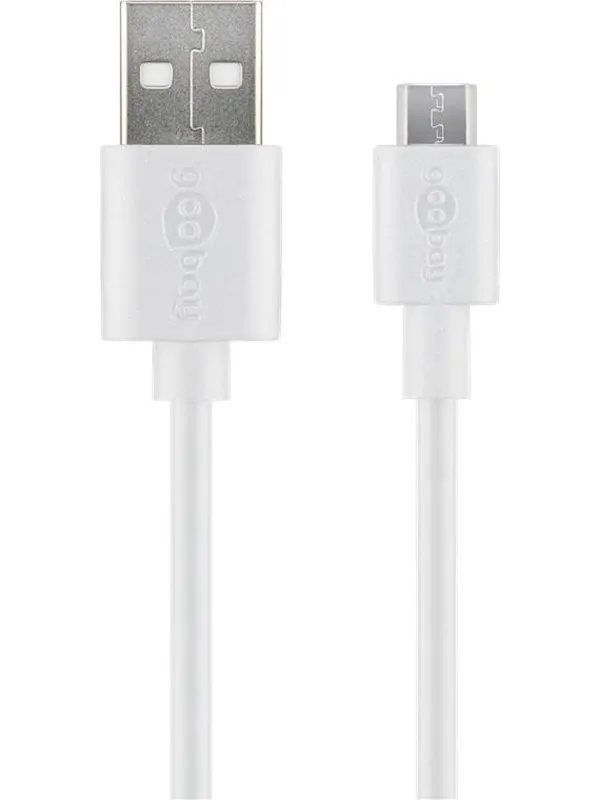 Pro USB-A <-> USB Micro-B - 2m - Hvit