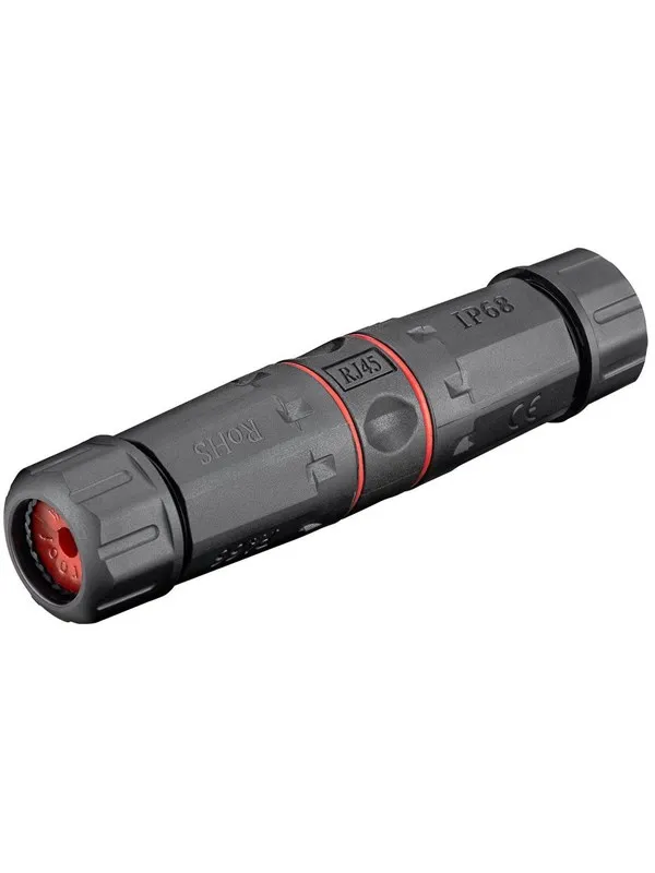 Pro Outdoor (IP68) LAN cable connector CAT 6 UTP unshielded - Svart