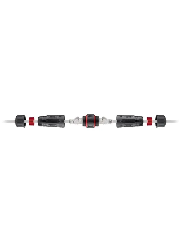 Pro Outdoor (IP68) RJ45 patchcable connector CAT 6 - Svart