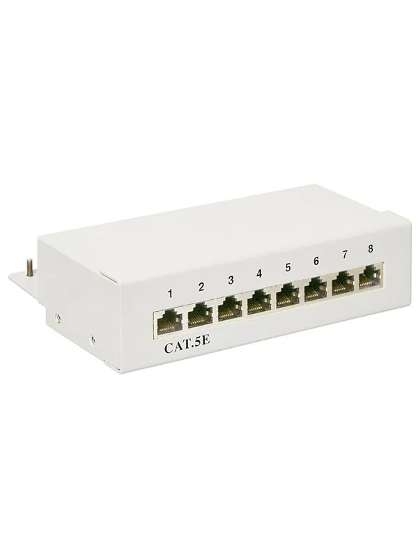 Pro CAT 6 Mini/Desktop Patch Panel 8 Port white - ST