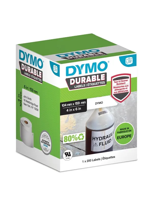 DYMO LabelWriter Durable ekstra store forsendelsesetiketter 104mm x 159mm