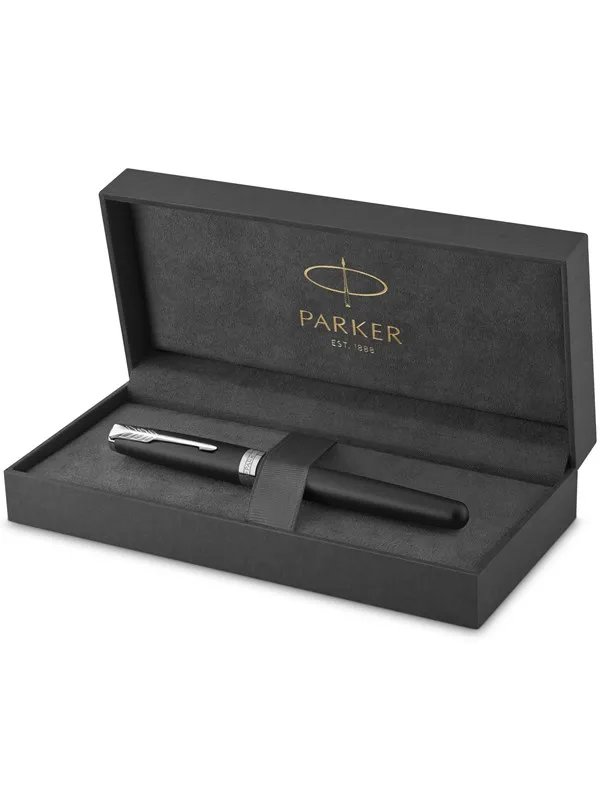 Parker Sonnet Fountain Pen | Matte Black Lacquer with Palladium Trim | Medium Nib | Gift Box
