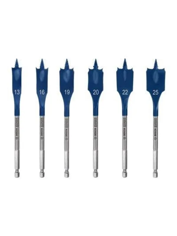 Bosch Expert SelfCut Speed - Milling cutter bit - for softwood hardwood - spade bit - flat - 6 pieces - 25 mm 13 mm 20 mm 16 mm 22 mm 19 mm - hex