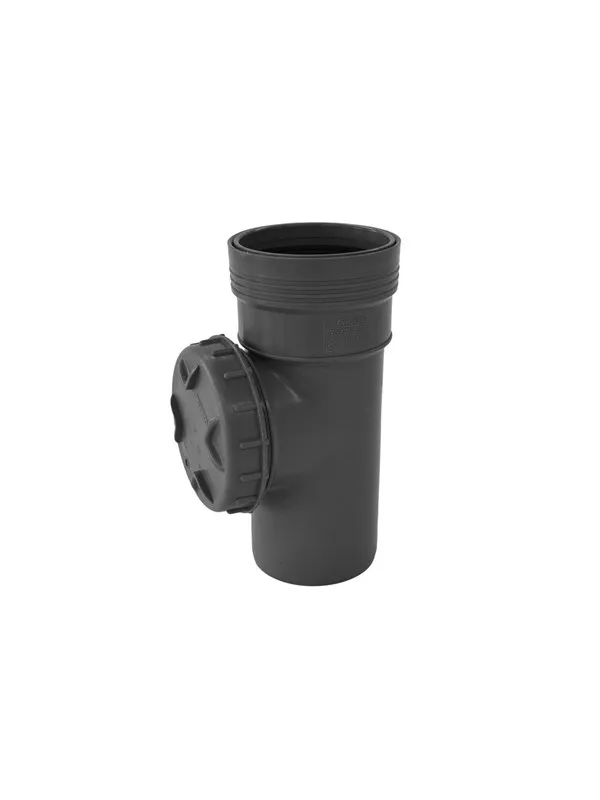 Wavin Wafix pp acces pipe 110 mm with cover grey