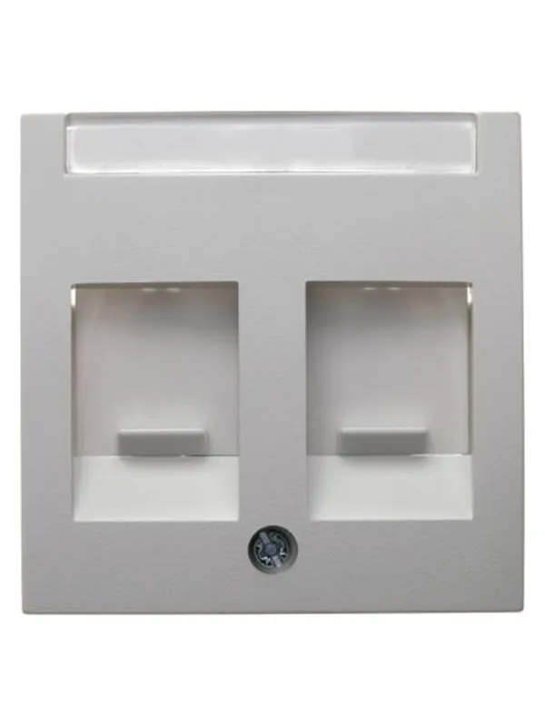 Berker Centre plate with 2 dust protection p white