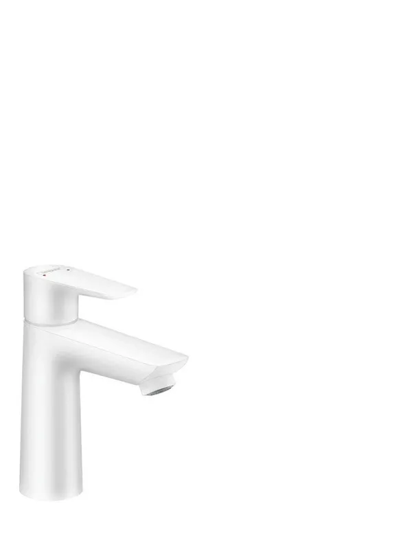 Hansgrohe talis e single lever basin mixer 110 with pop-up waste set matt white