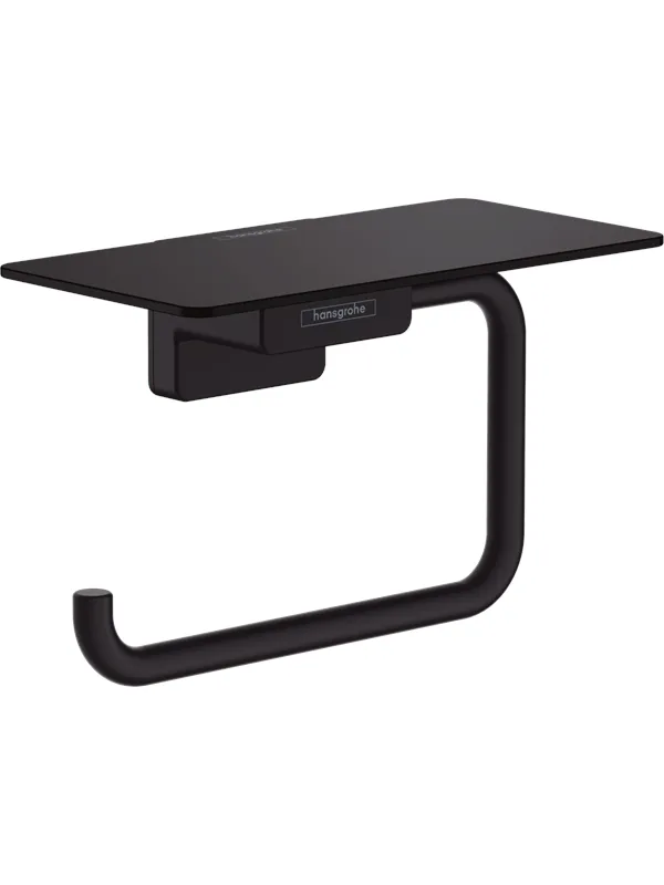 Hansgrohe addstoris roll holder with shelf matt black