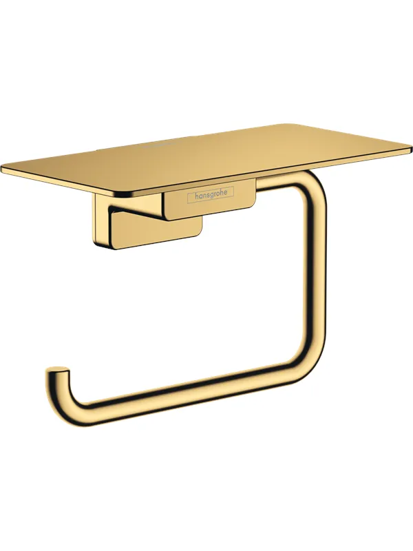 Hansgrohe addstoris roll holder with shelf polished gold-optic pvd