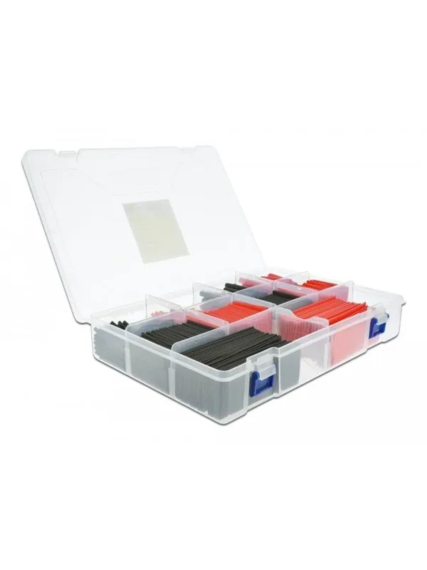 DeLOCK Heat shrink tube assortment box red / black 520 pieces