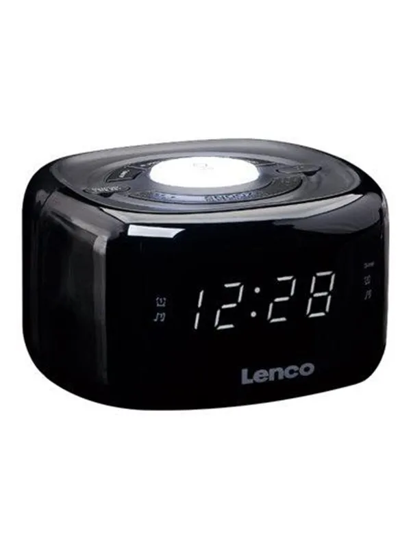 Lenco CR-12BK - FM Clock Radio with Night Light - Black - FM - 3D-lyd - Svart