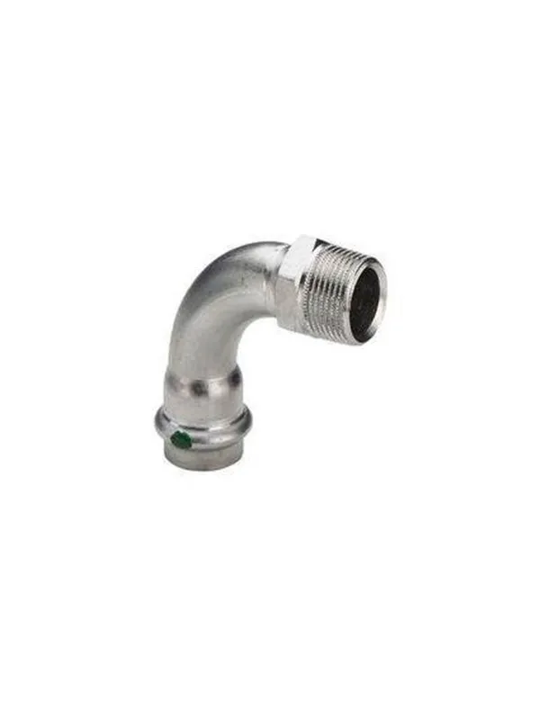 Viega Sanpress Inox transition bend 90° socket/nipple 22 mm x 3/4" stainless steel