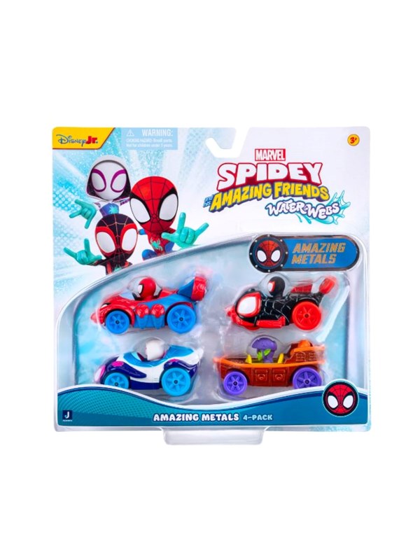Marvel Spidey and his Amazing Friends Waterwebs Amazing Metals 4-pack