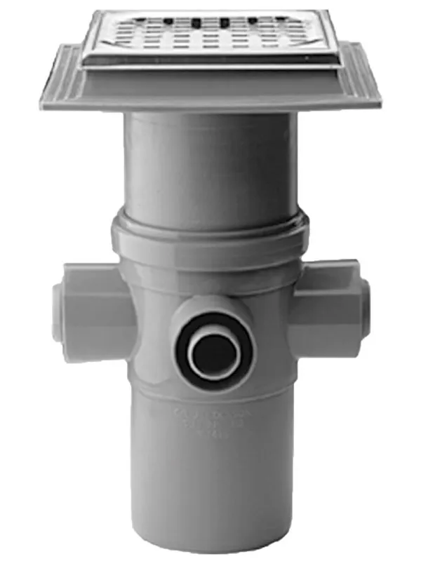 Purus Drain bowl maxiflex 110 mm with stainless steel grate 4 inle