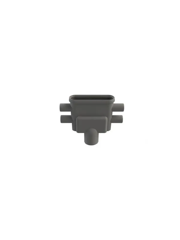 Unidrain Outlet unit w/vertical outlet Ø75 mm incl. water trap and fire horizontal side inlets Ø40 mm