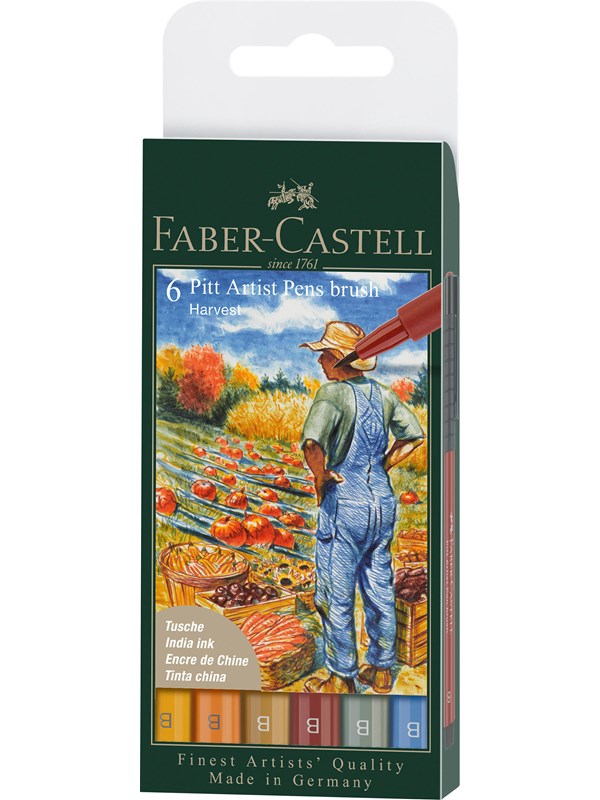 Faber-Castell India ink Pitt Artist Pen B fall 6x