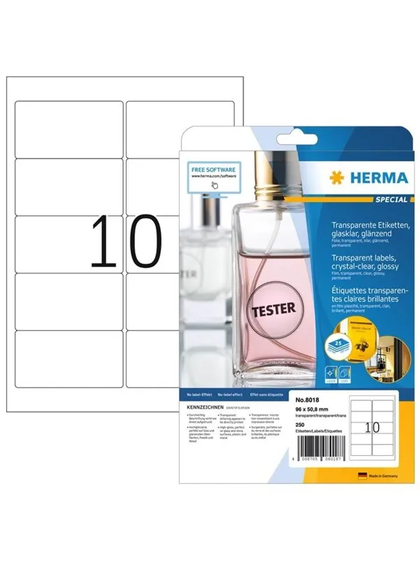 HERMA - film labels - 250 label(s) - 50.8 x 96 mm