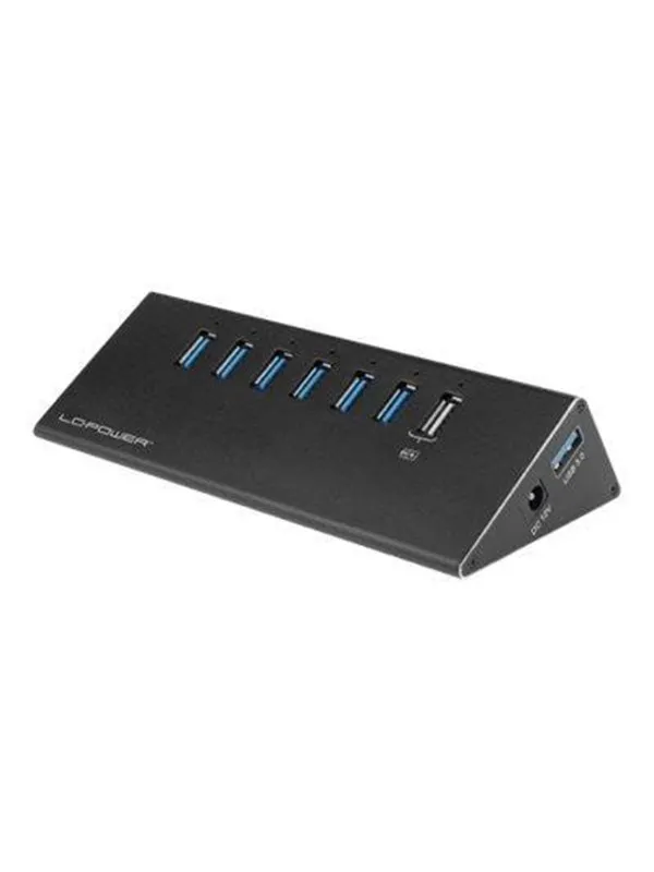 LC Power LC-HUB-ALU-2B-7 - hub - 7 ports USB-hub - 7 porter - Svart