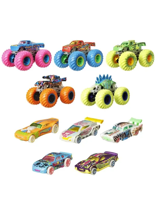 Hot Wheels Monster Truck Glow In The Dark Car Bundle