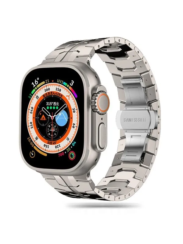 Tech-Protect Stainless Line Bracelet for Apple Watch 4 / 5 / 6 / 7 / 8 / 9 / SE / Ultra 1 / 2 (42/44/45/49 mm) - Titanium