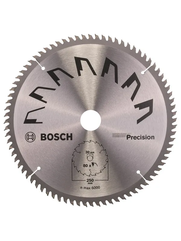 Bosch Sirkelsagblad PRECISION D= 250 mm, borediameter= 30 mm, T= 80