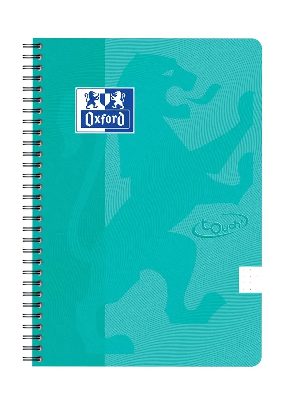 Oxford Touch Spiralblok B5 dot/punkt -rutet 5mm soft touch omslag dobbeltspiral 180 sider