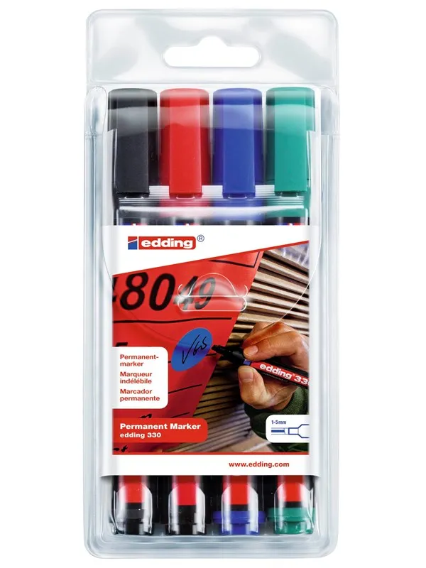 Edding e-330 permanent marker set of 4 assorted