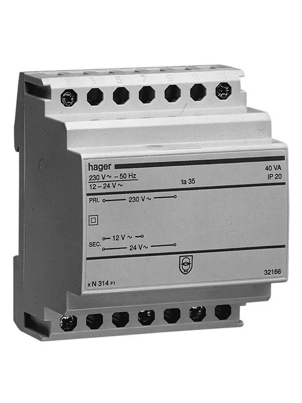 Hager Safety transformer 63va 230v12-24v